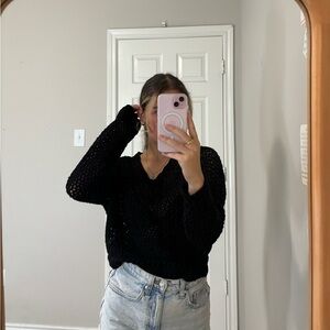 Black fishnet sweater.